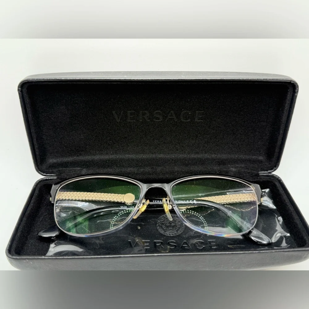 Versace Prescription Glasses VE Mod1228 1291 black/pale gold frames/frame only